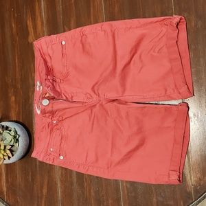 Seven7 Salmon Colored Bermuda Short with Cuff (0727)